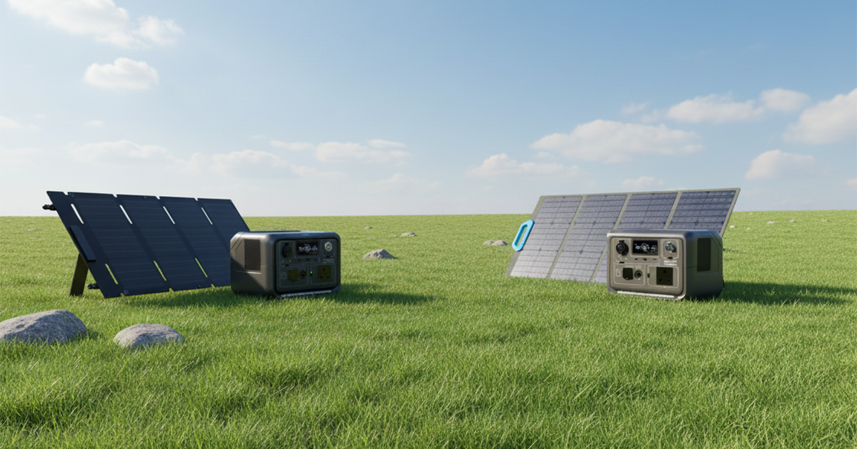 Qual o Melhor Kit Solar Compacto? Bluetti EB3A + PV120 vs. EcoFlow RIVER 3 + Painel 60W