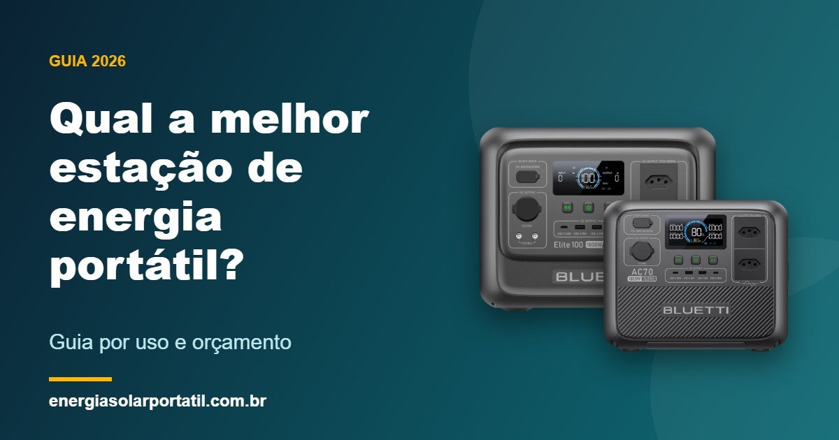 Estações de energia portáteis Bluetti Elite 100 V2 e AC70